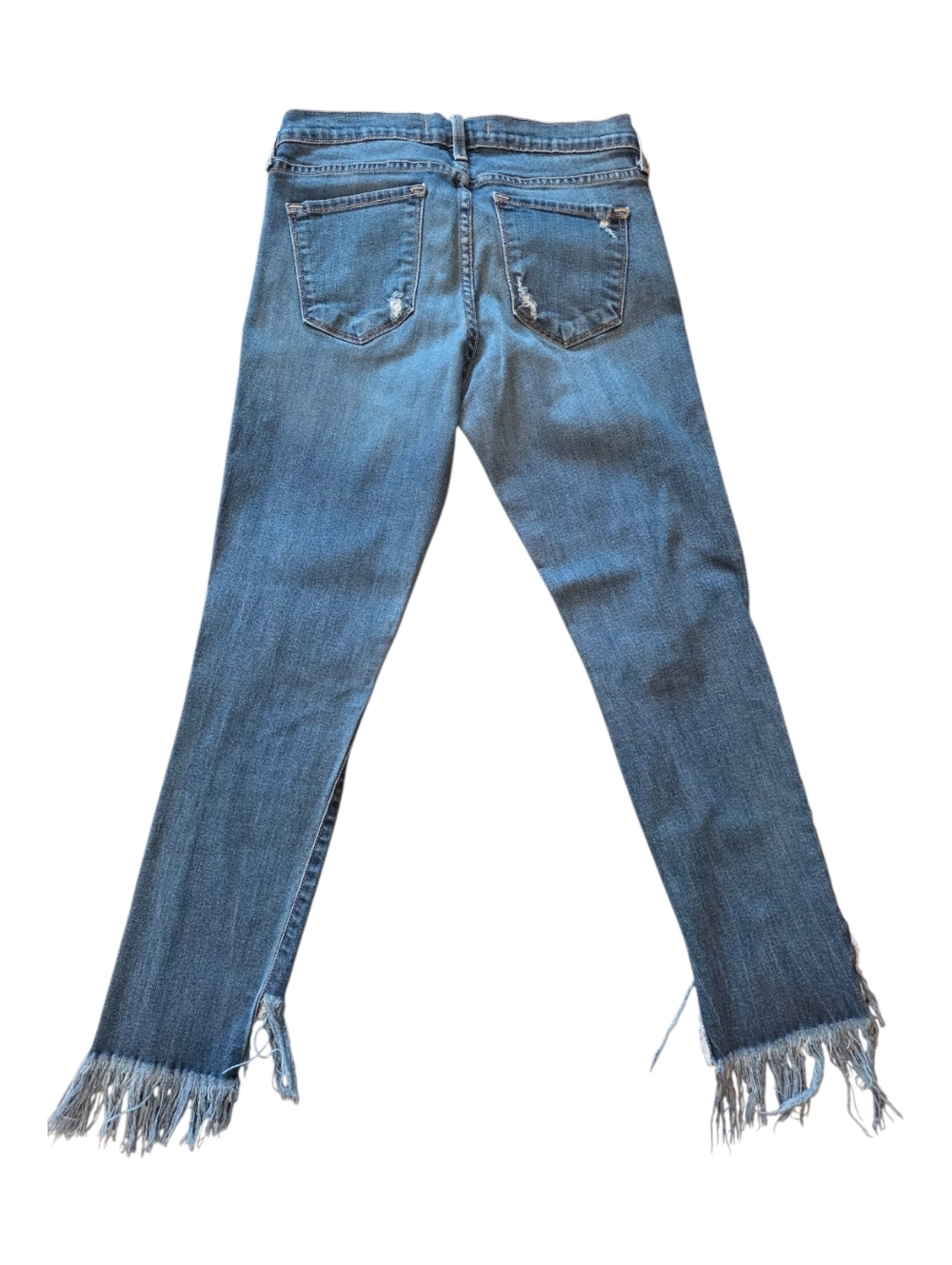 Flying Monkey Distressed Frayed Hem Jeans in Medium Blue. Size 29 - Picture 2 of 6